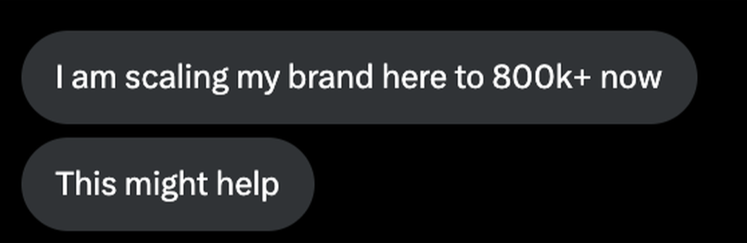 Messages about scaling a brand to more than 800 thousand